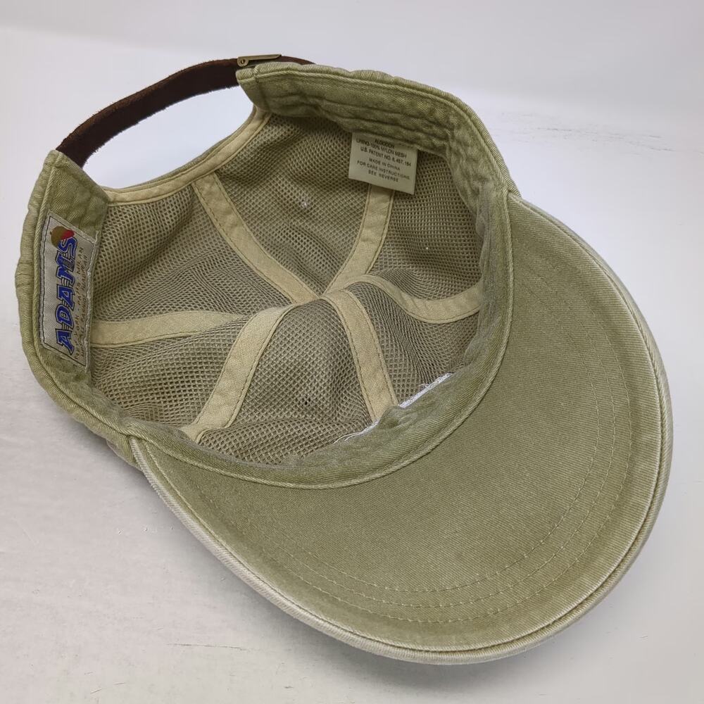 Adams Baseball Cap Green One Size McCall Idaho Whiskey Leather Strapback Hat - Picture 7 of 10